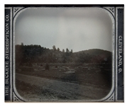Civil War Magic Lantern Slide -- Showing Little & Big Round Tops at Gettysburg